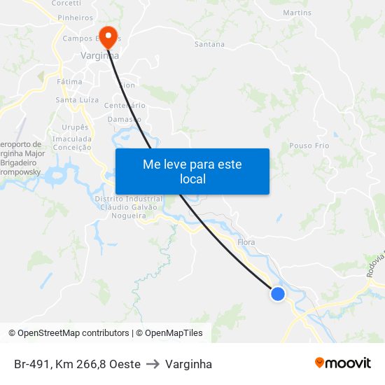 Br-491, Km 266,8 Oeste to Varginha map