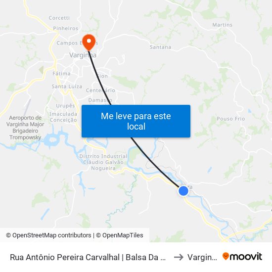 Rua Antônio Pereira Carvalhal | Balsa Da Flora to Varginha map