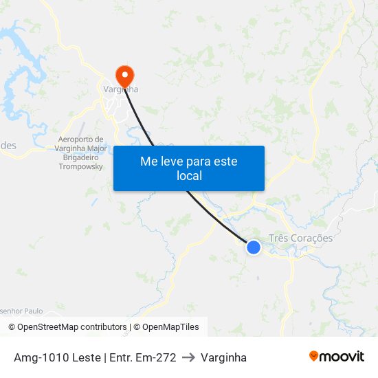 Amg-1010 Leste | Entr. Em-272 to Varginha map