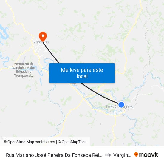 Rua Mariano José Pereira Da Fonseca Reis, 85 to Varginha map