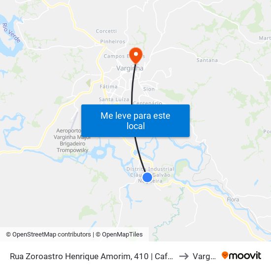 Rua Zoroastro Henrique Amorim, 410 | Café Três Corações to Varginha map