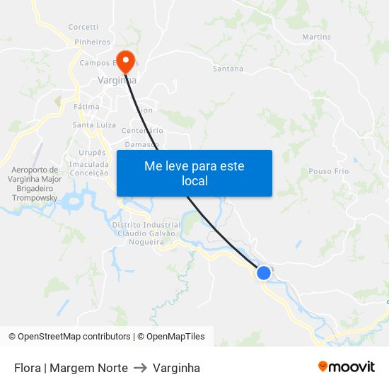 Flora | Margem Norte to Varginha map