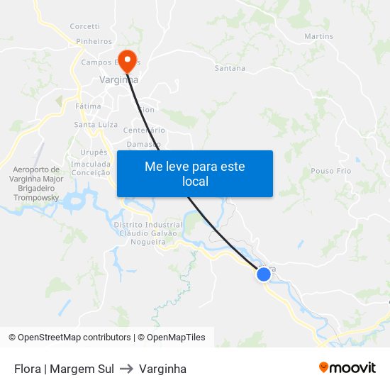 Flora | Margem Sul to Varginha map