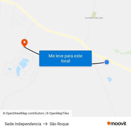 Sede Independencia to São Roque map