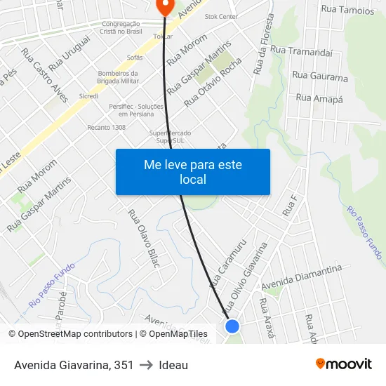 Avenida Giavarina, 351 to Ideau map