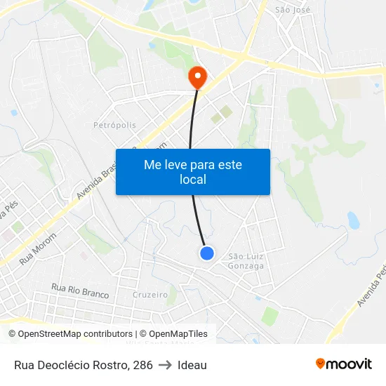 Rua Deoclécio Rostro, 286 to Ideau map