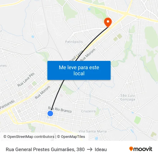 Rua General Prestes Guimarães, 380 to Ideau map