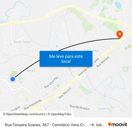 Rua Teixeira Soares, 367 - Cemitério Vera Cruz to Ideau map