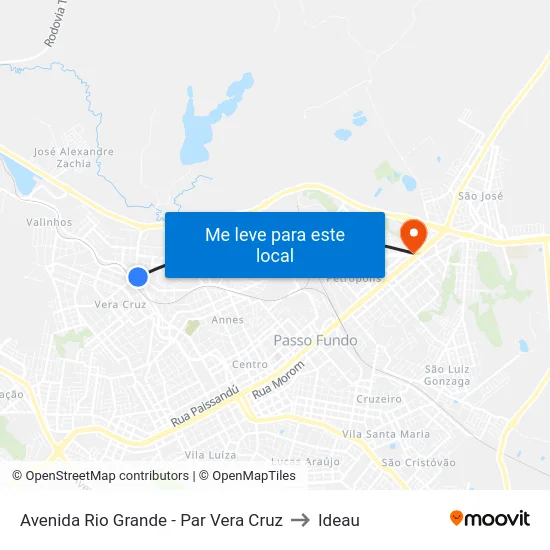 Avenida Rio Grande - Par Vera Cruz to Ideau map