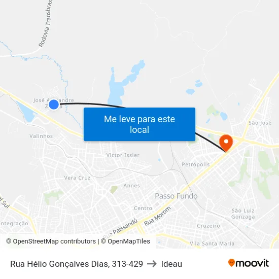 Rua Hélio Gonçalves Dias, 313-429 to Ideau map