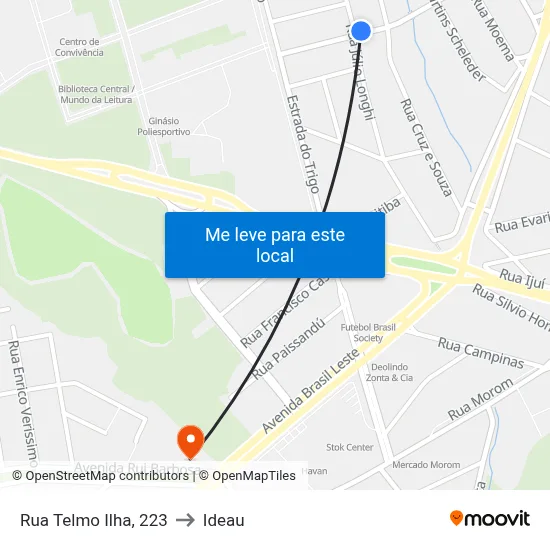 Rua Telmo Ilha, 223 to Ideau map