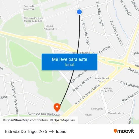 Estrada Do Trigo, 2-76 to Ideau map