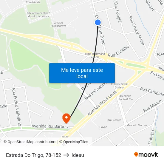 Estrada Do Trigo, 78-152 to Ideau map