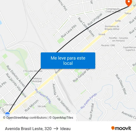 Avenida Brasil Leste, 320 to Ideau map