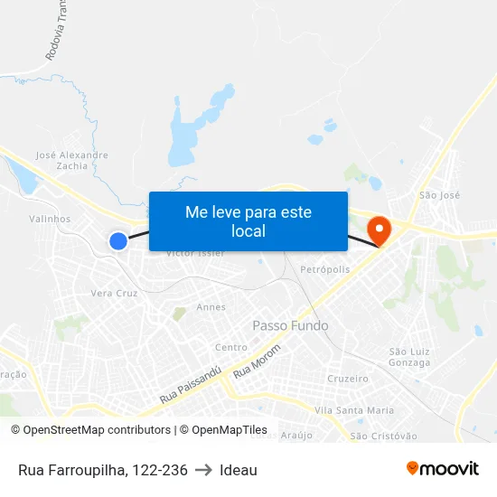 Rua Farroupilha, 122-236 to Ideau map