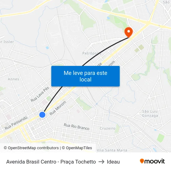 Avenida Brasil Centro - Praça Tochetto to Ideau map