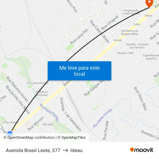 Avenida Brasil Leste, 377 to Ideau map