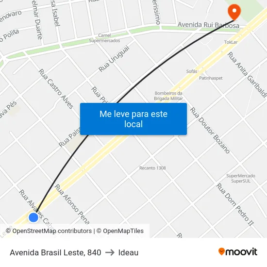 Avenida Brasil Leste, 840 to Ideau map