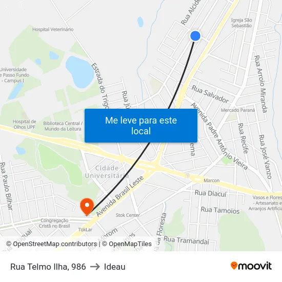 Rua Telmo Ilha, 986 to Ideau map