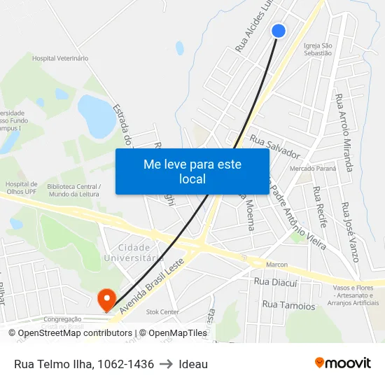 Rua Telmo Ilha, 1062-1436 to Ideau map