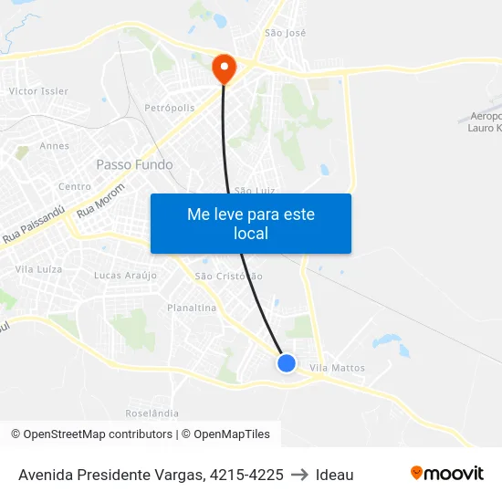 Avenida Presidente Vargas, 4215-4225 to Ideau map