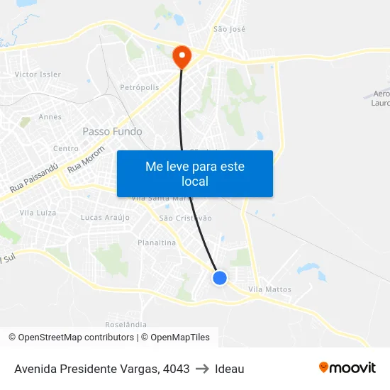 Avenida Presidente Vargas, 4043 to Ideau map