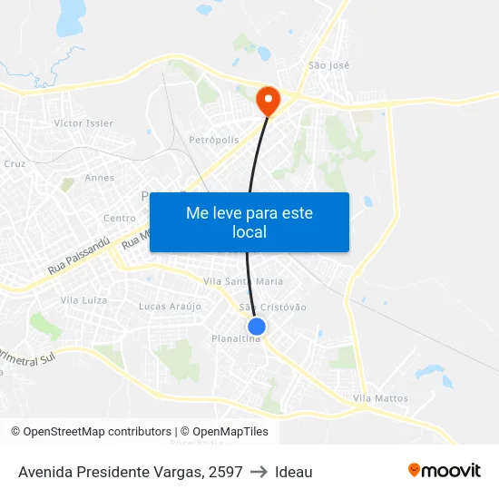 Avenida Presidente Vargas, 2597 to Ideau map