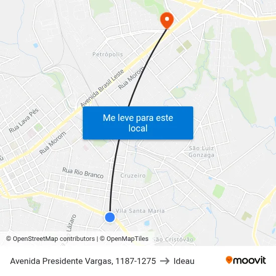 Avenida Presidente Vargas, 1187-1275 to Ideau map