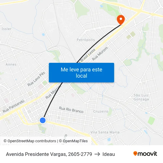 Avenida Presidente Vargas, 2605-2779 to Ideau map