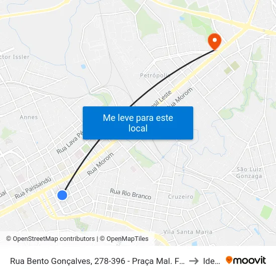 Rua Bento Gonçalves, 278-396 - Praça Mal. Floriano to Ideau map