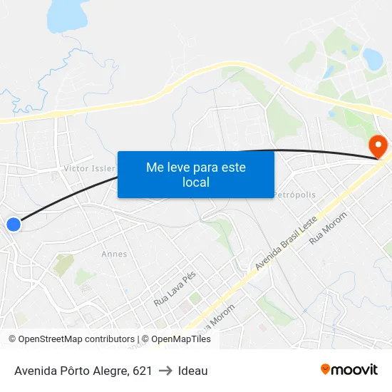 Avenida Pôrto Alegre, 621 to Ideau map