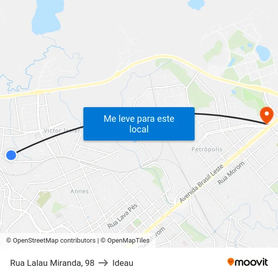 Rua Lalau Miranda, 98 to Ideau map