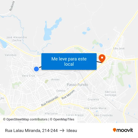 Rua Lalau Miranda, 214-244 to Ideau map