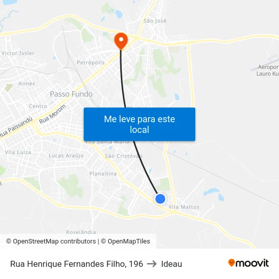 Rua Henrique Fernandes Filho, 196 to Ideau map
