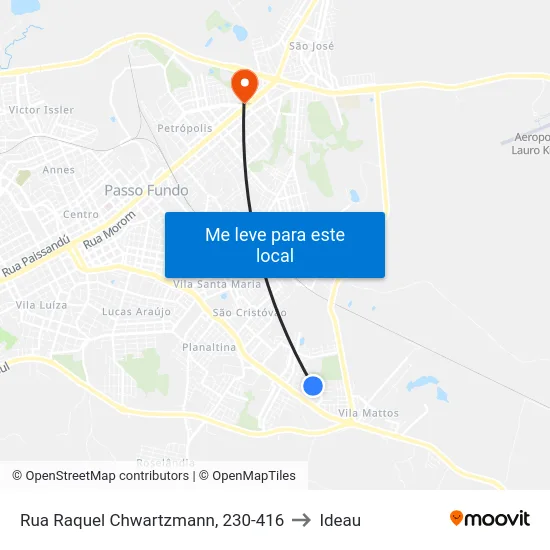 Rua Raquel Chwartzmann, 230-416 to Ideau map