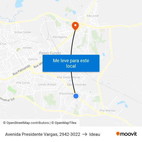 Avenida Presidente Vargas, 2942-3022 to Ideau map