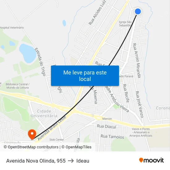 Avenida Nova Olinda, 955 to Ideau map