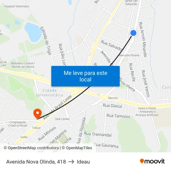 Avenida Nova Olinda, 418 to Ideau map