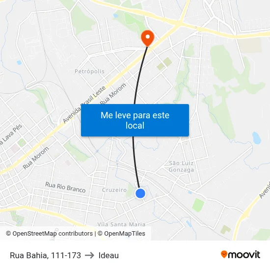 Rua Bahia, 111-173 to Ideau map
