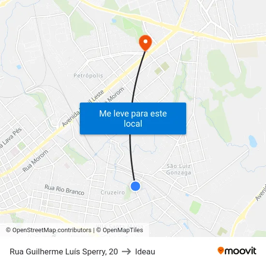 Rua Guilherme Luís Sperry, 20 to Ideau map
