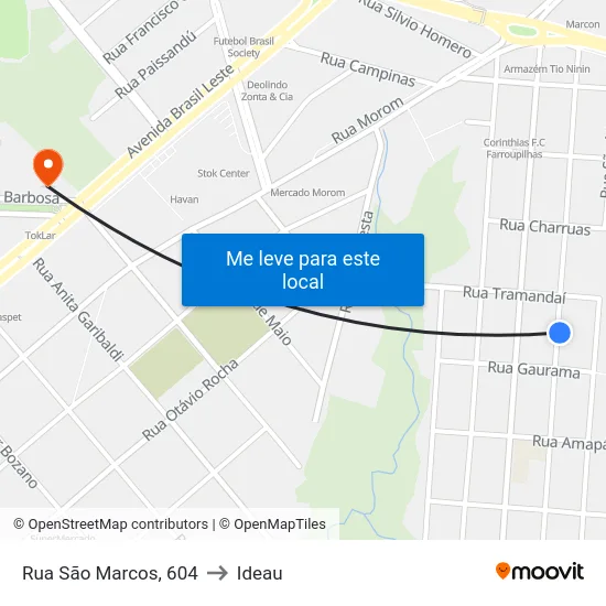 Rua São Marcos, 604 to Ideau map