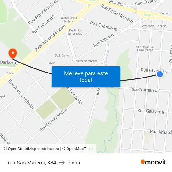 Rua São Marcos, 384 to Ideau map
