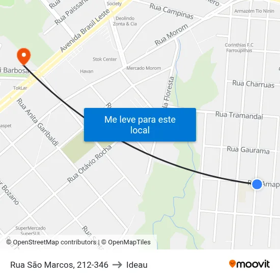 Rua São Marcos, 212-346 to Ideau map