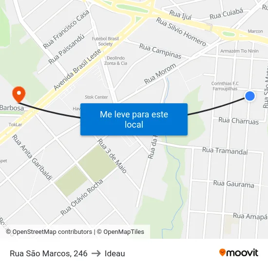 Rua São Marcos, 246 to Ideau map