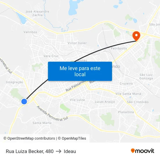 Rua Luiza Becker, 480 to Ideau map