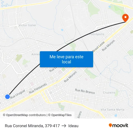 Rua Coronel Miranda, 379-417 to Ideau map