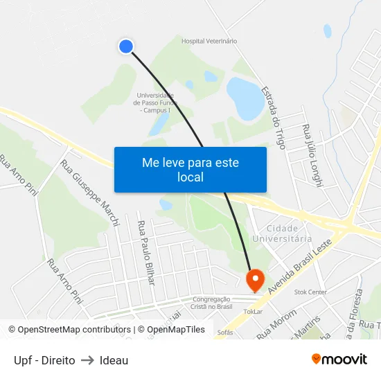 Upf - Direito to Ideau map