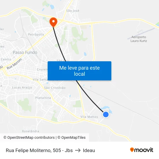 Rua Felipe Moliterno, 505 - Jbs to Ideau map