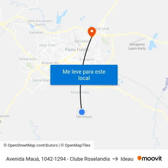 Avenida Mauá, 1042-1294 - Clube Roselandia to Ideau map