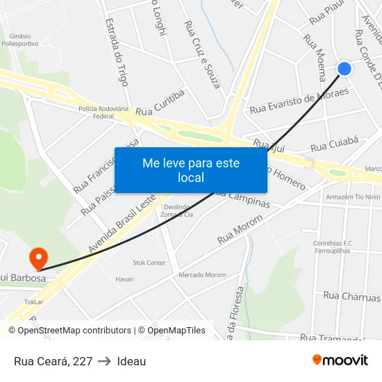 Rua Ceará, 227 to Ideau map
